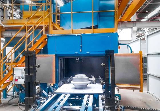 Thiết Kế Chế Tạo Máy Phun Cát Làm Sạch Khuôn Đúc Lốp Xe Tự Động 3 Trục - CTY TNHH Camso Việt Nam