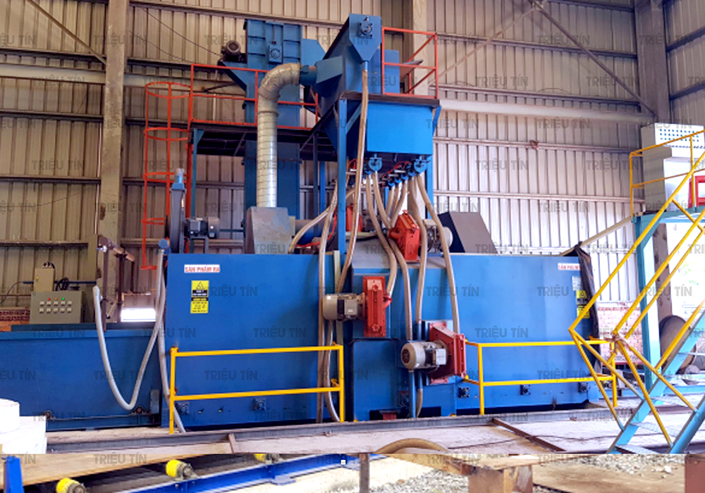 Máy phun bi tự động cho ống